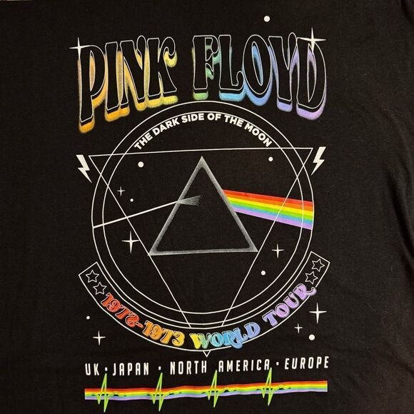 Rock Band Tee Pink Floyd The Darkside of the Moon 1972-73 World Tour - Picture 3 of 6